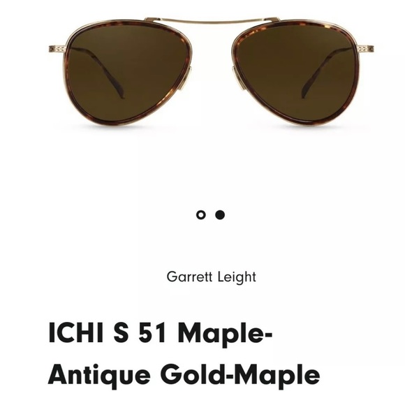 New Garrett Leight Aviator ICHI S Maple Antique Gold Brown Polarized Sunglasses - Picture 3 of 6